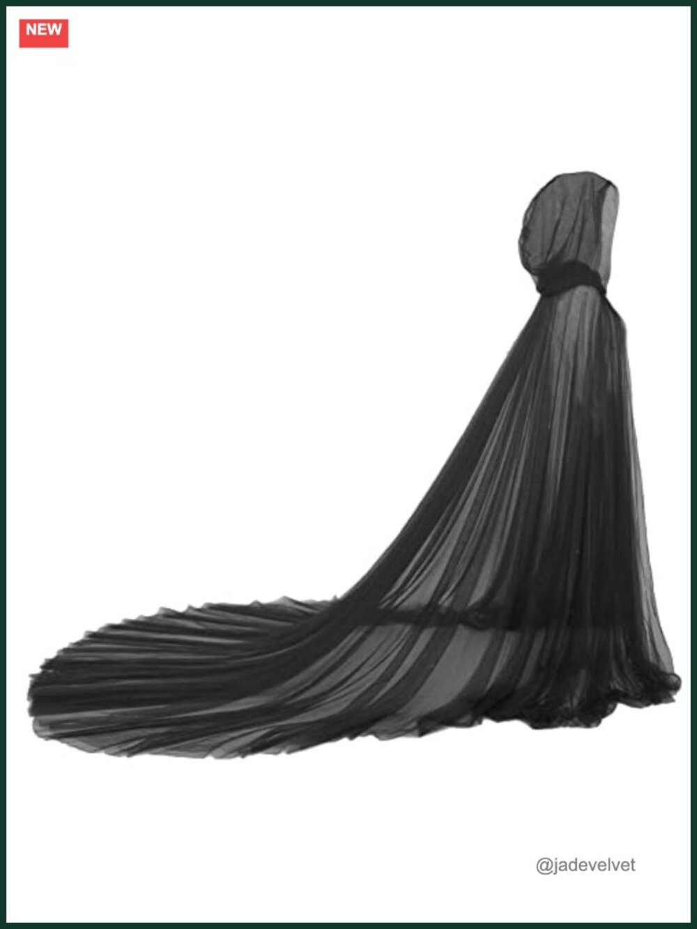 Women Tulle Hooded Cape Long Train Elf Cloak Cosplay